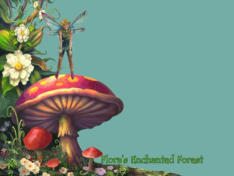 Fairy on Mushroom — Teal
