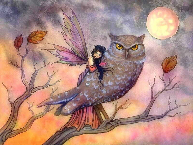 Fairy on Owl