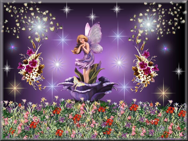 Fairy on Purple Flower — Magical