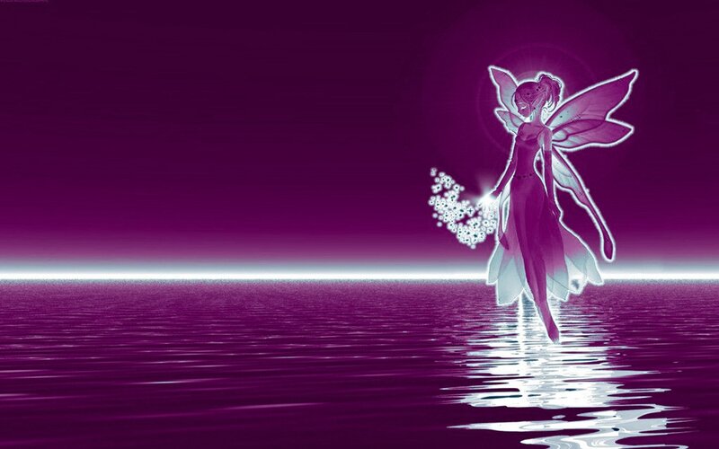 fairy on purple water