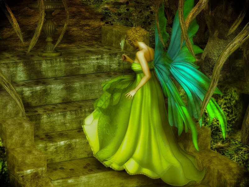 Fairy on Stone Steps
