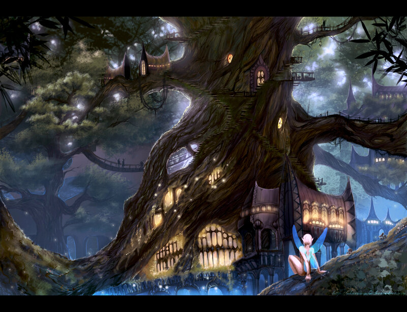 Fairy on Tree Branch — Brown