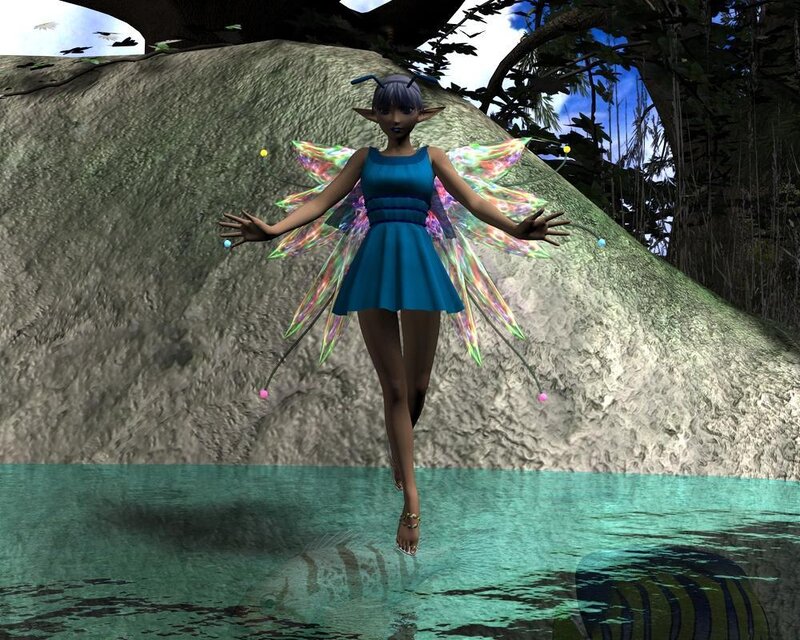 fairy over a pond