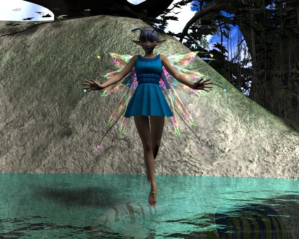fairy over a pond