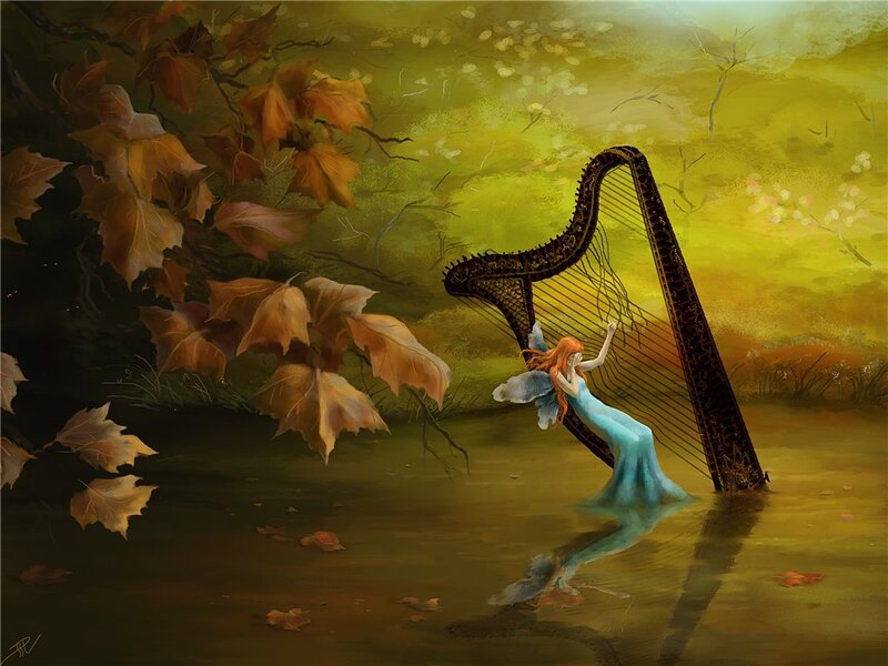 Fairy Playing Harp