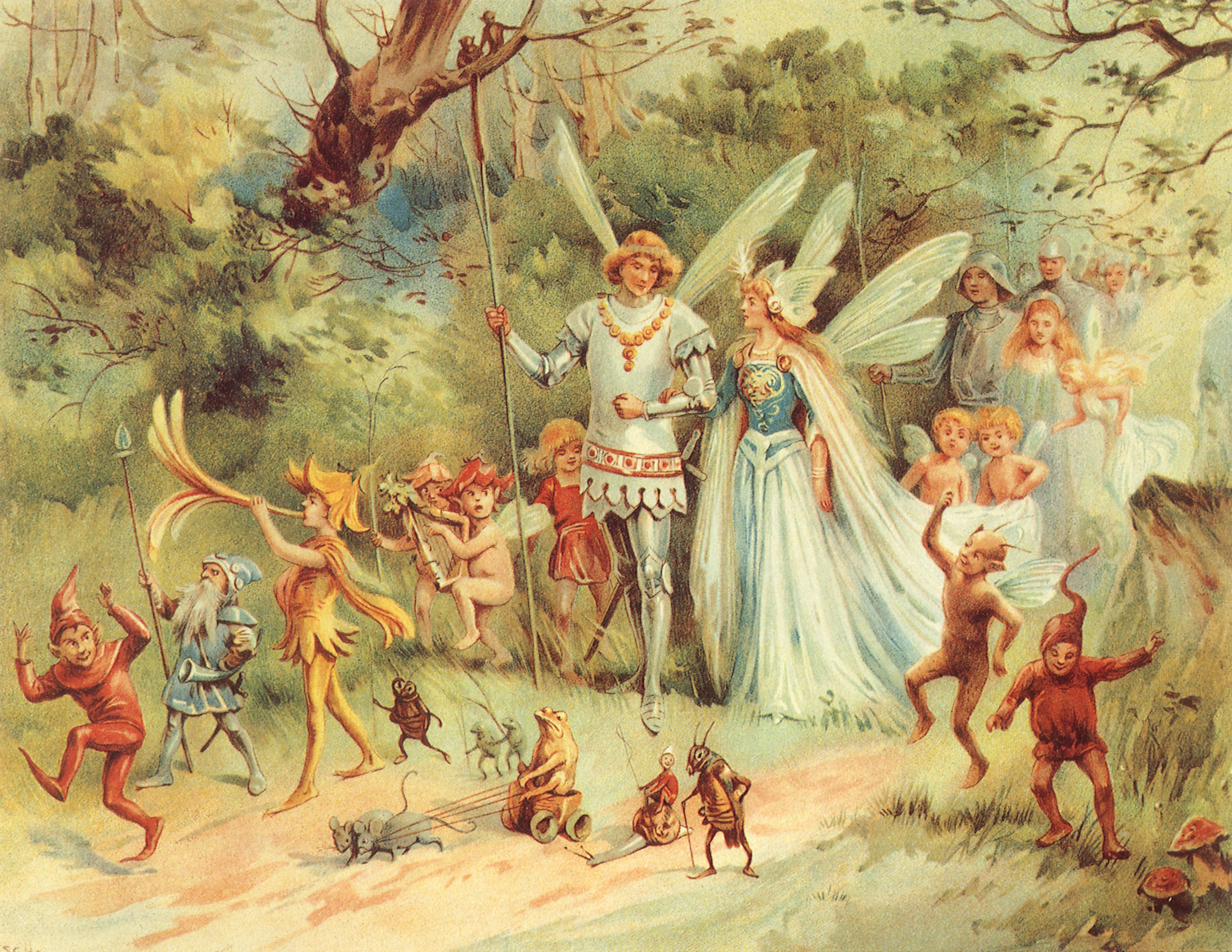 Fairy procession in the forest