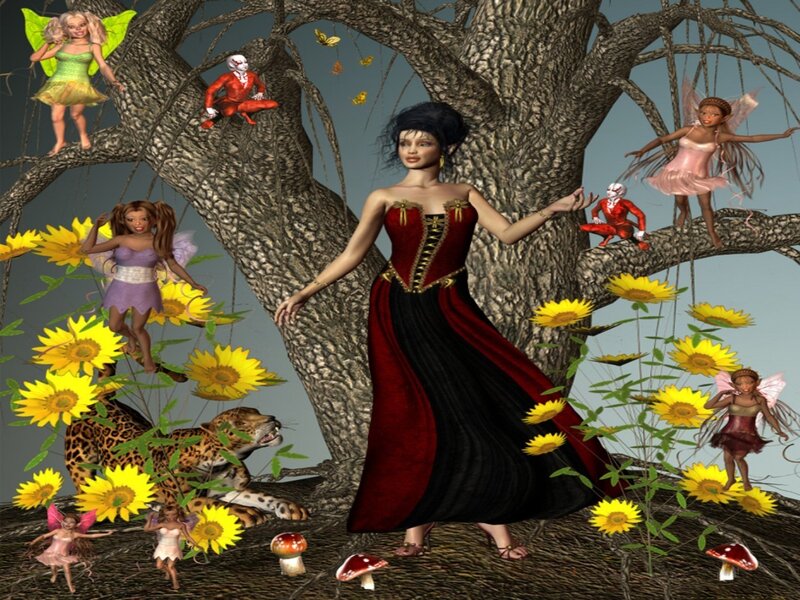 Fairy queen in a magical forest