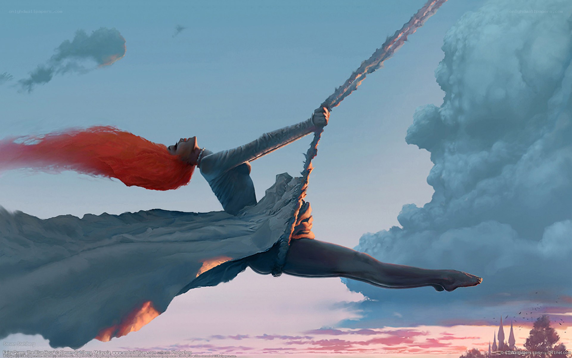 Fairy Queen on a rope swing