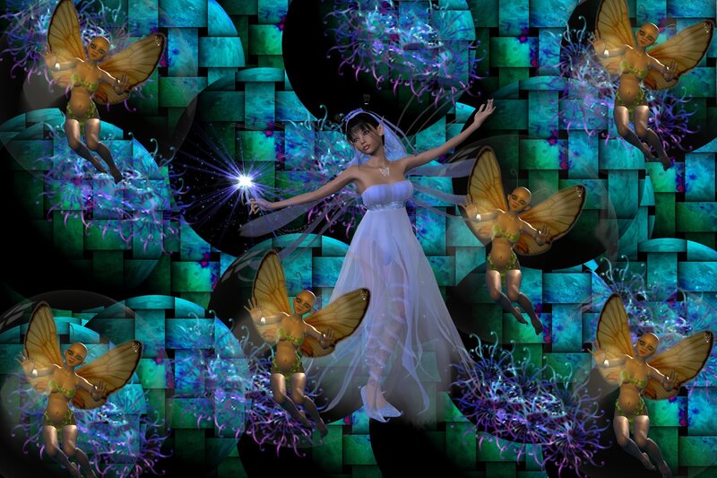 fairy queen with fairy attendants