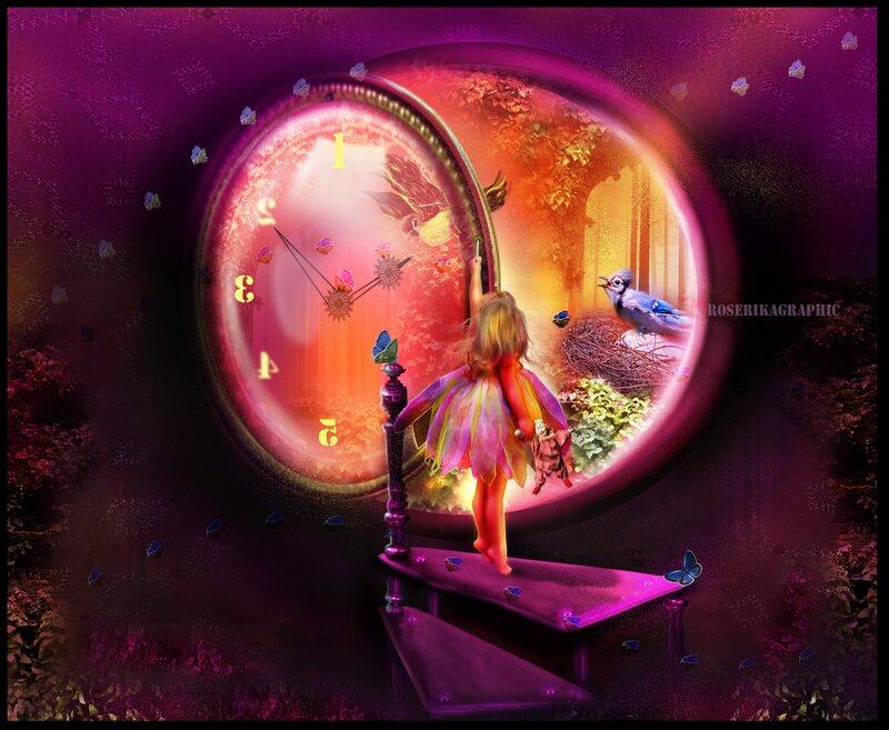 Fairy Reaching into Clock