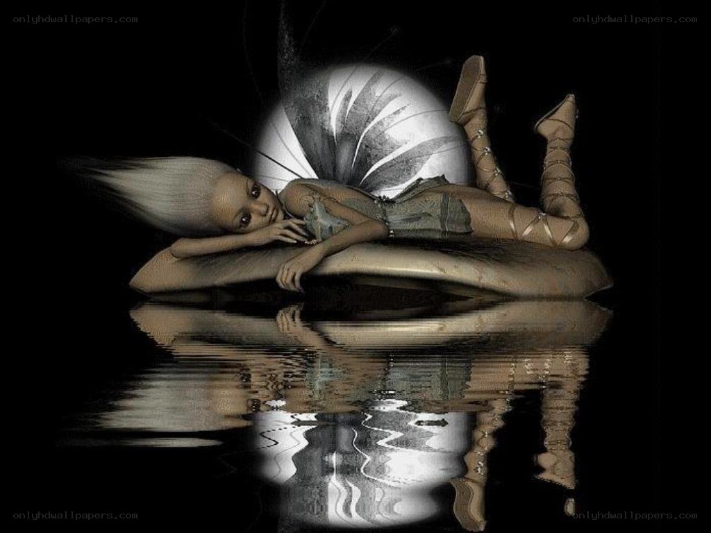 fairy resting on a lily pad