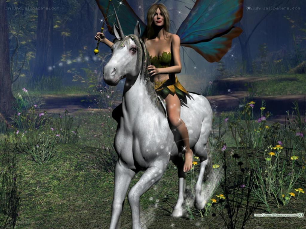 fairy riding a unicorn