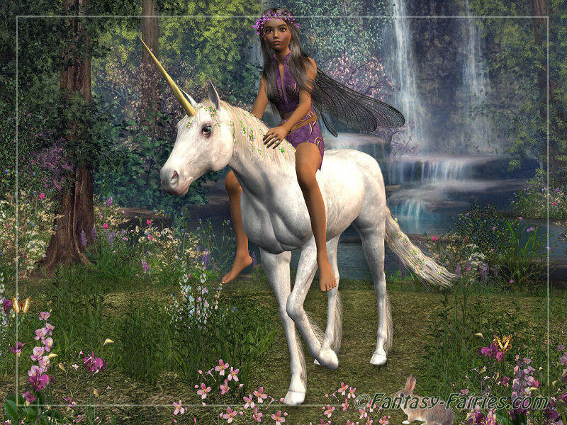 Fairy Riding Unicorn — White