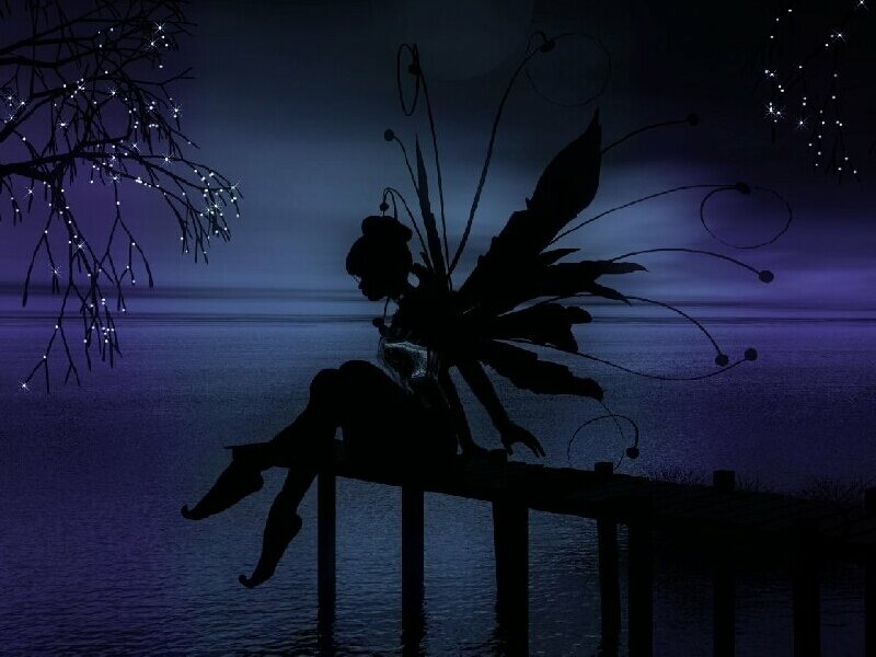 fairy silhouette by the water