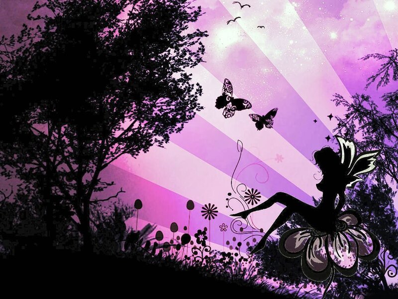 Fairy Silhouette on Flower