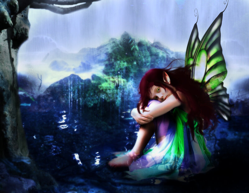 Fairy Sitting in Water