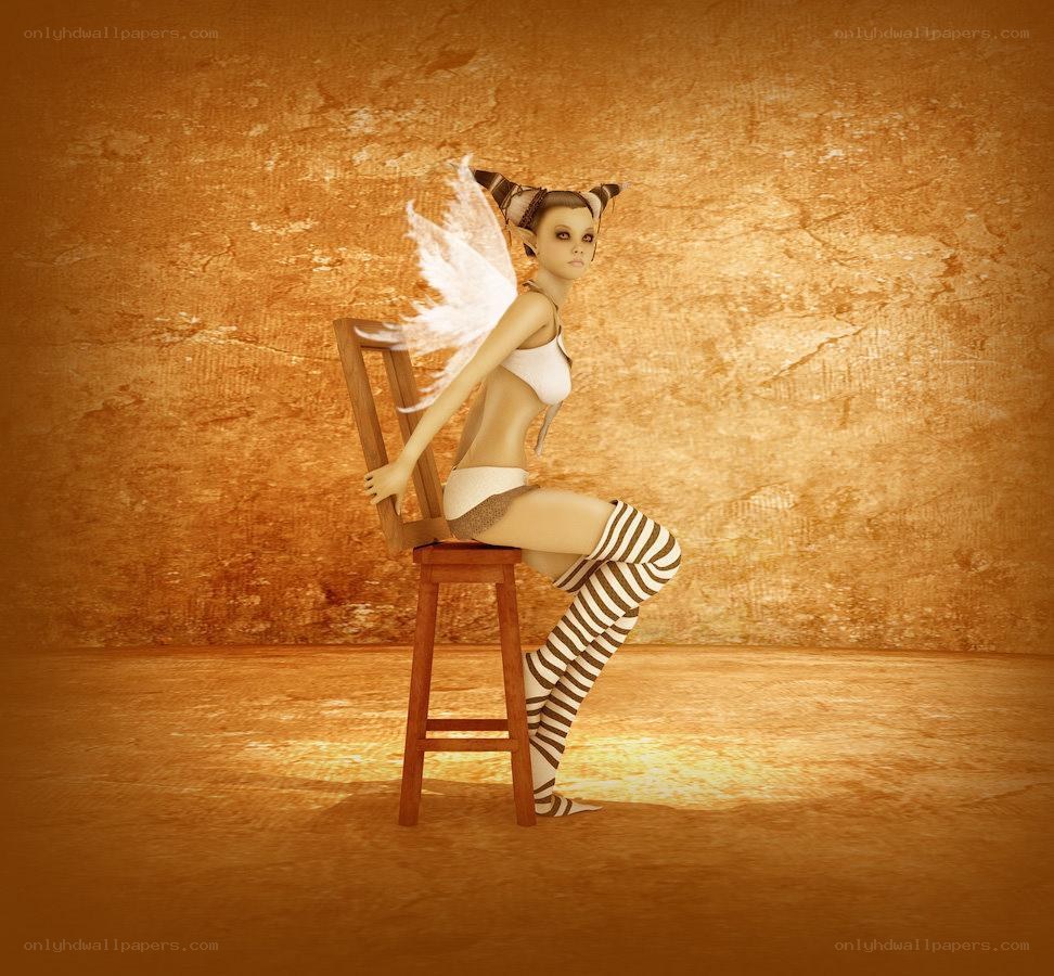 fairy sitting on a chair