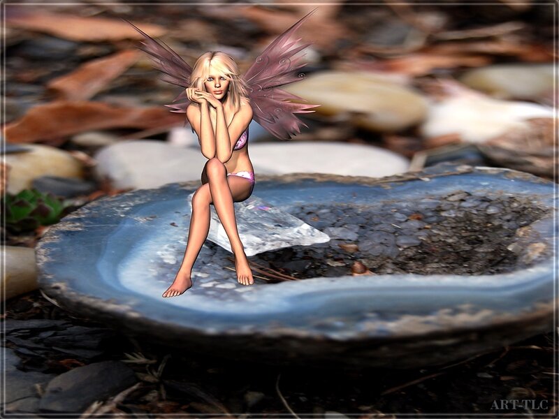 fairy sitting on a shell