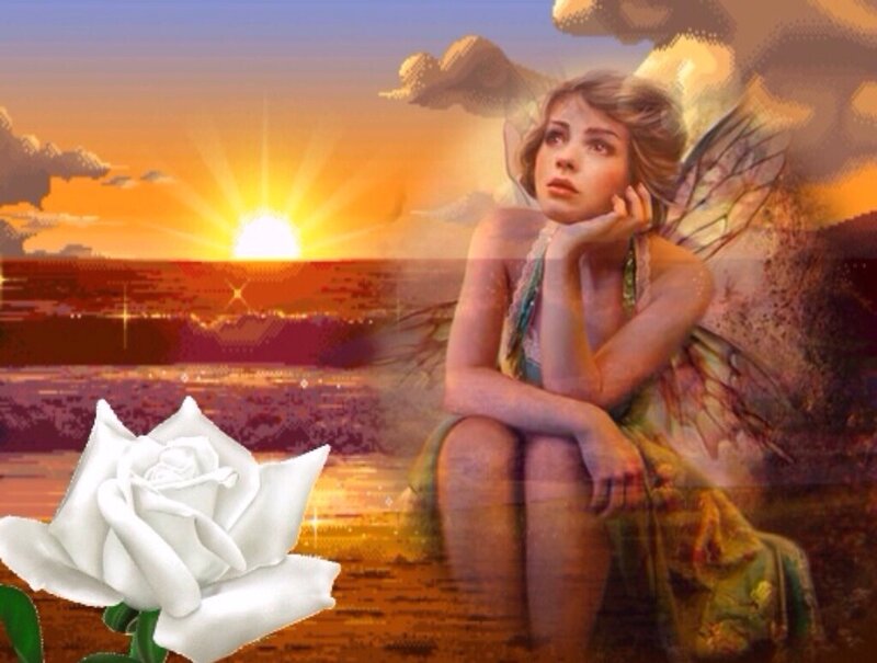 Fairy Sitting on Beach