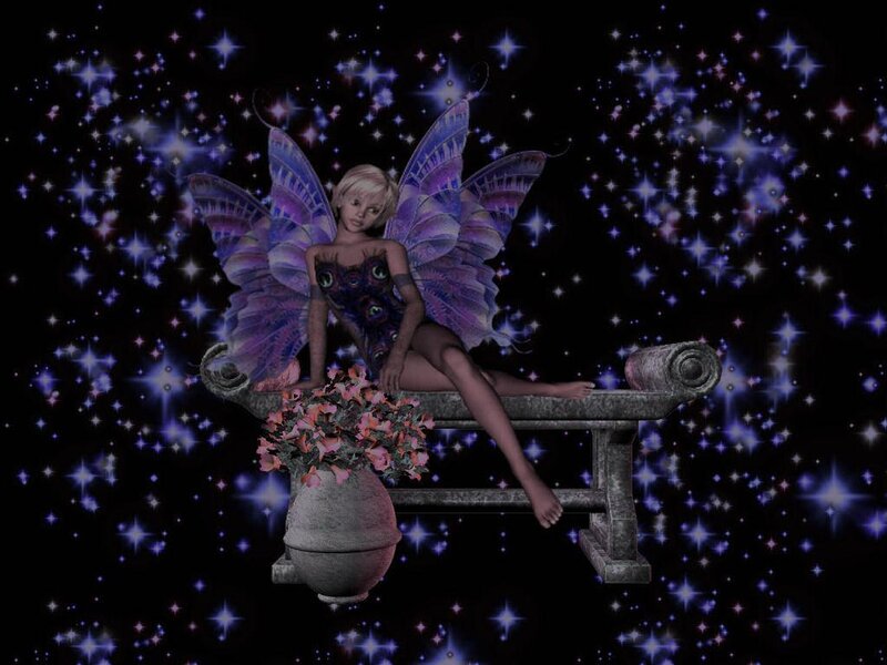 fairy sitting on bench