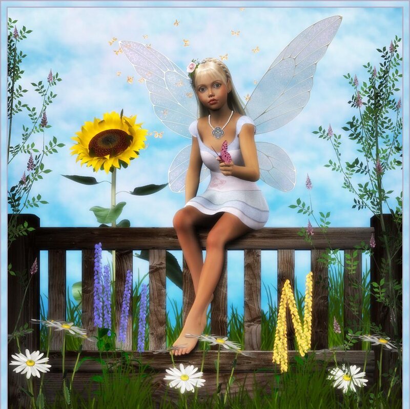 Fairy Sitting on Fence