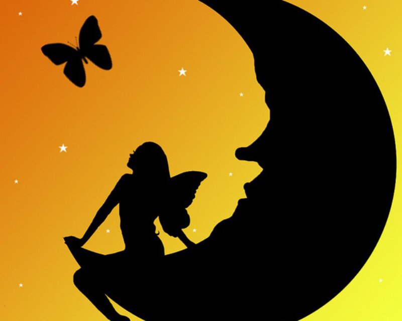 Fairy Sitting on Moon