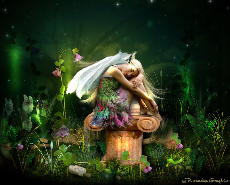 Fairy Sitting on Pedestal