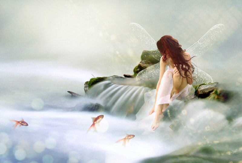 Fairy Sitting on Rock
