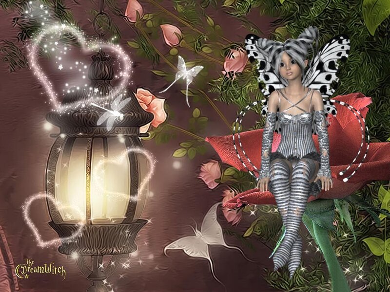 Fairy Sitting on Rose