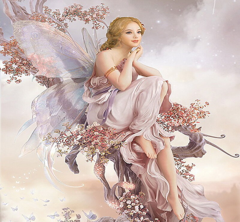 Fairy Sitting on Tree