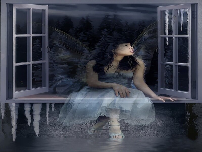 Fairy Sitting on Windowsill