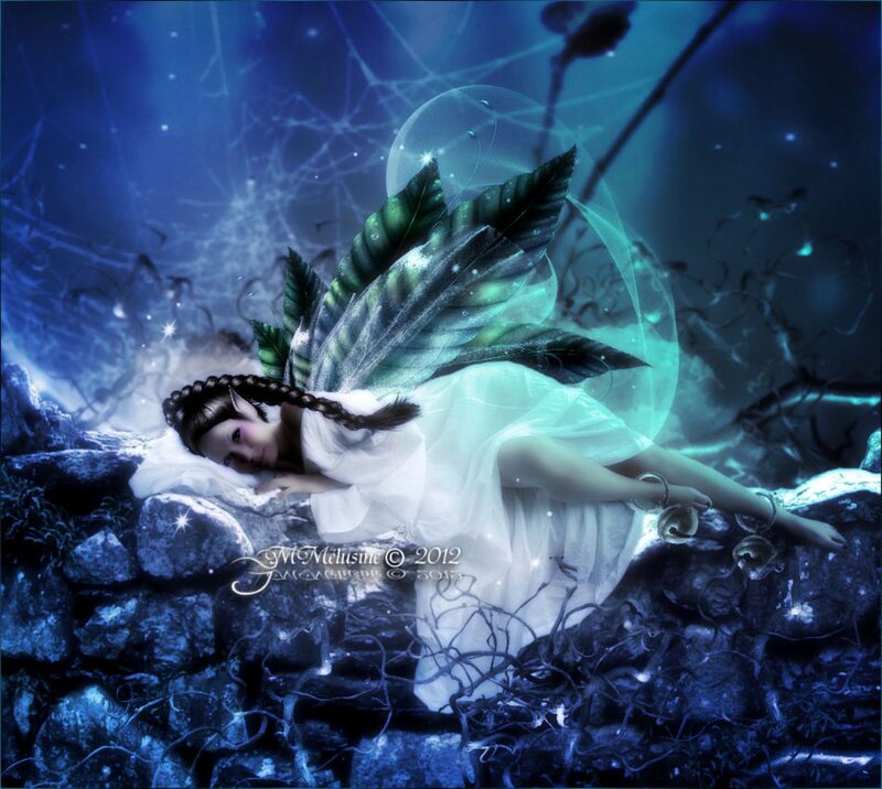 Fairy Sleeping on Rocks