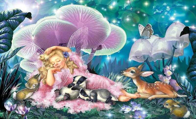 Fairy Sleeping with Animals