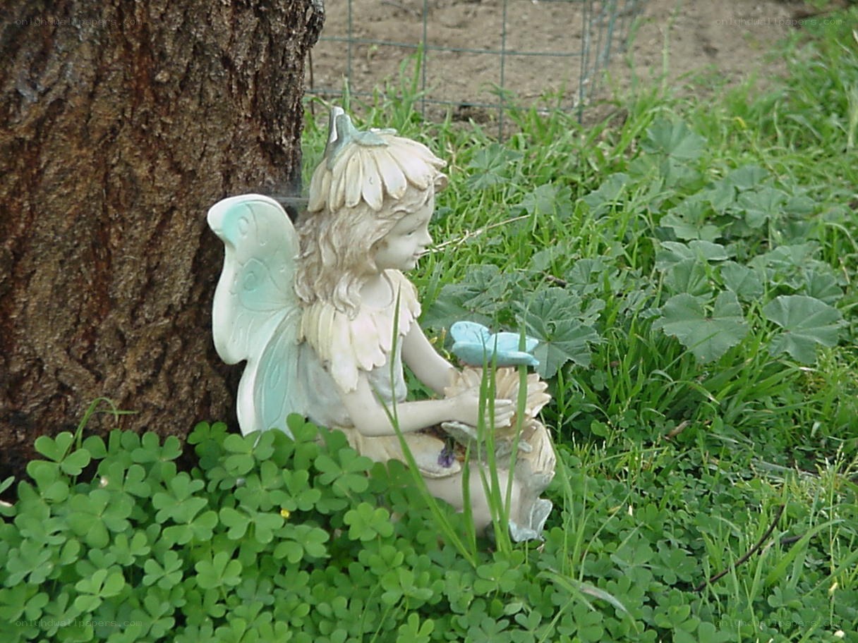 Fairy statue in garden