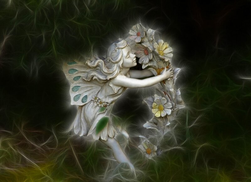 Fairy Statue with Flowers