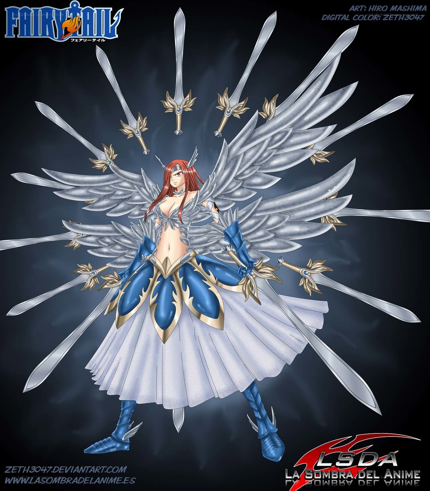 Fairy Tail character with swords