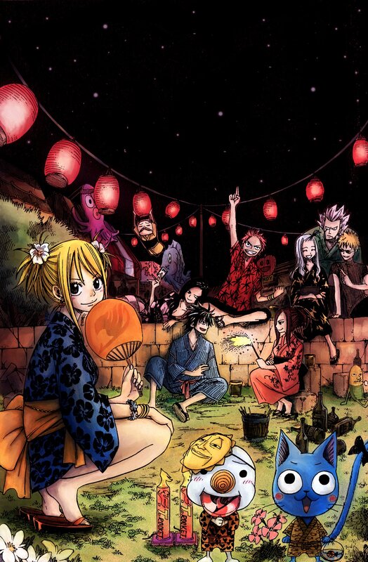 Fairy Tail characters at night festival