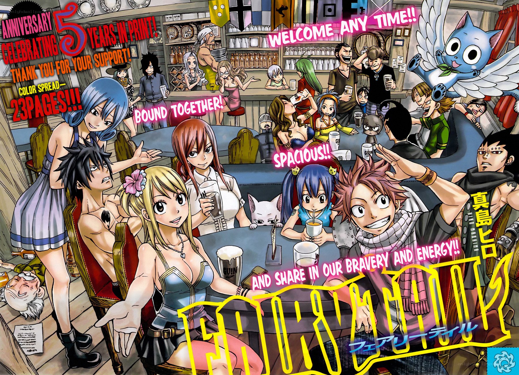 Fairy Tail characters in a bar