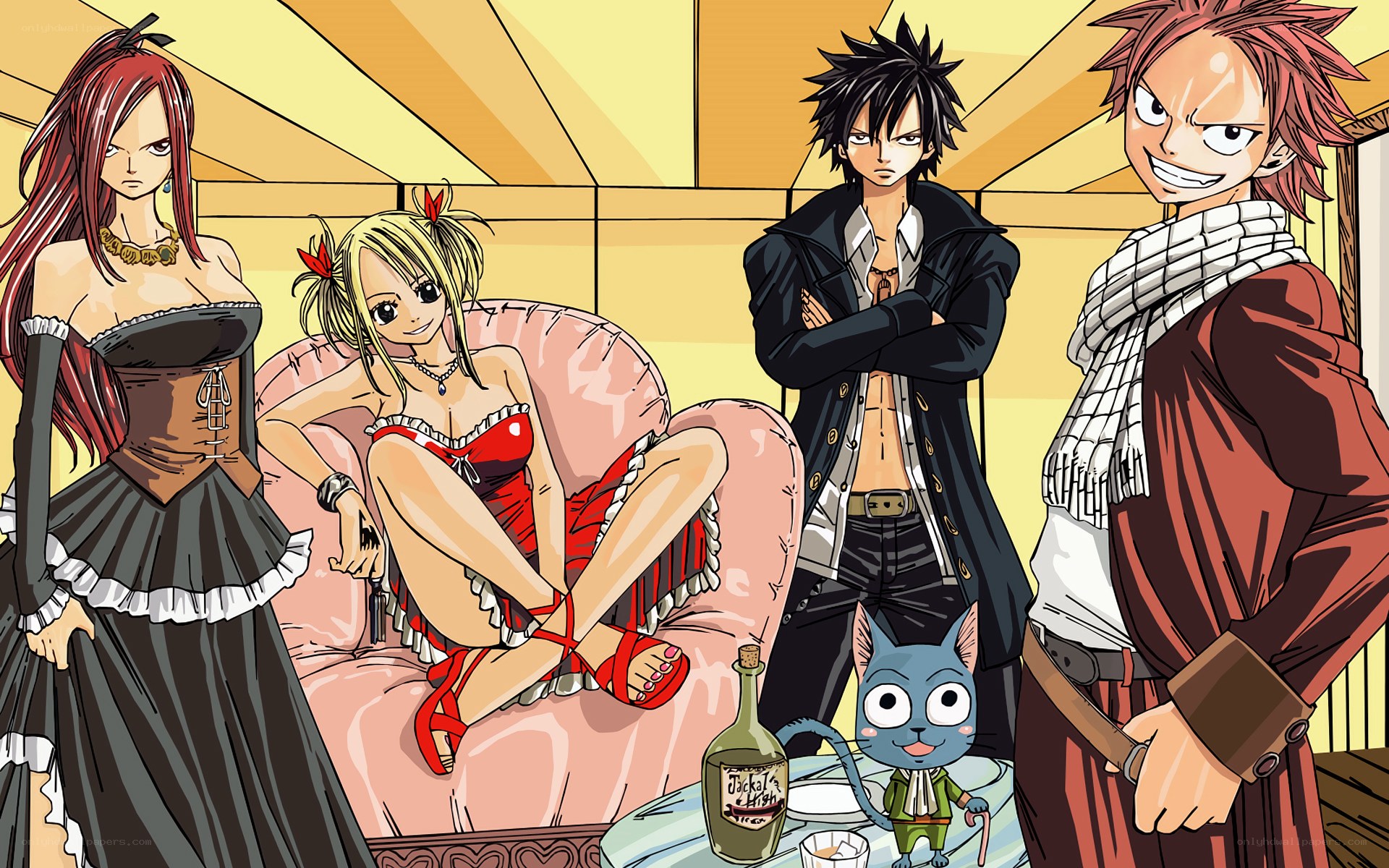 Fairy Tail characters in a room