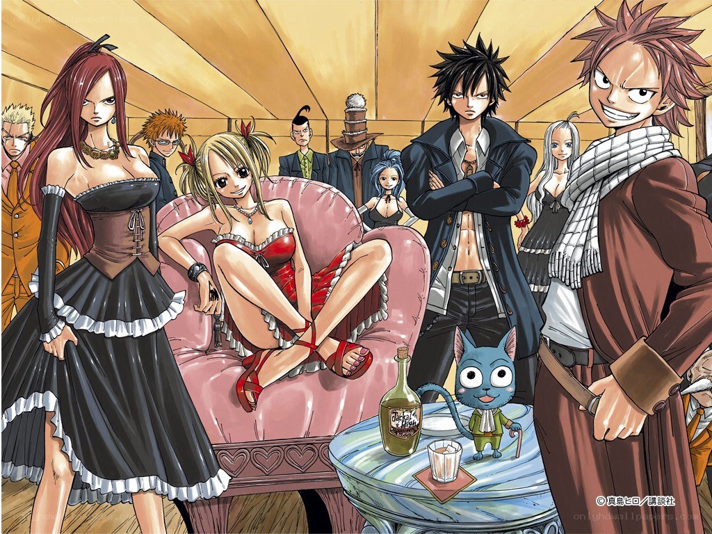 Fairy Tail characters in a tavern