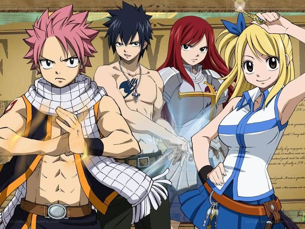 Fairy Tail characters in action
