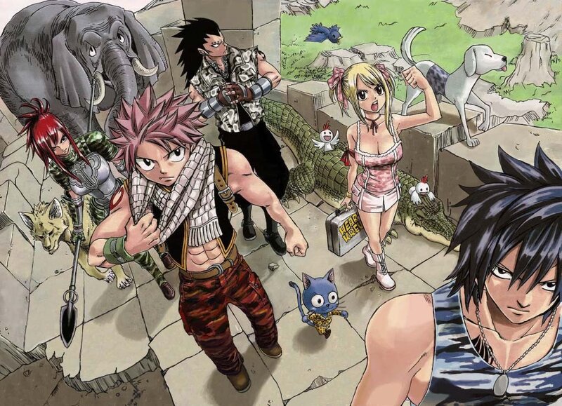 Fairy Tail characters in action