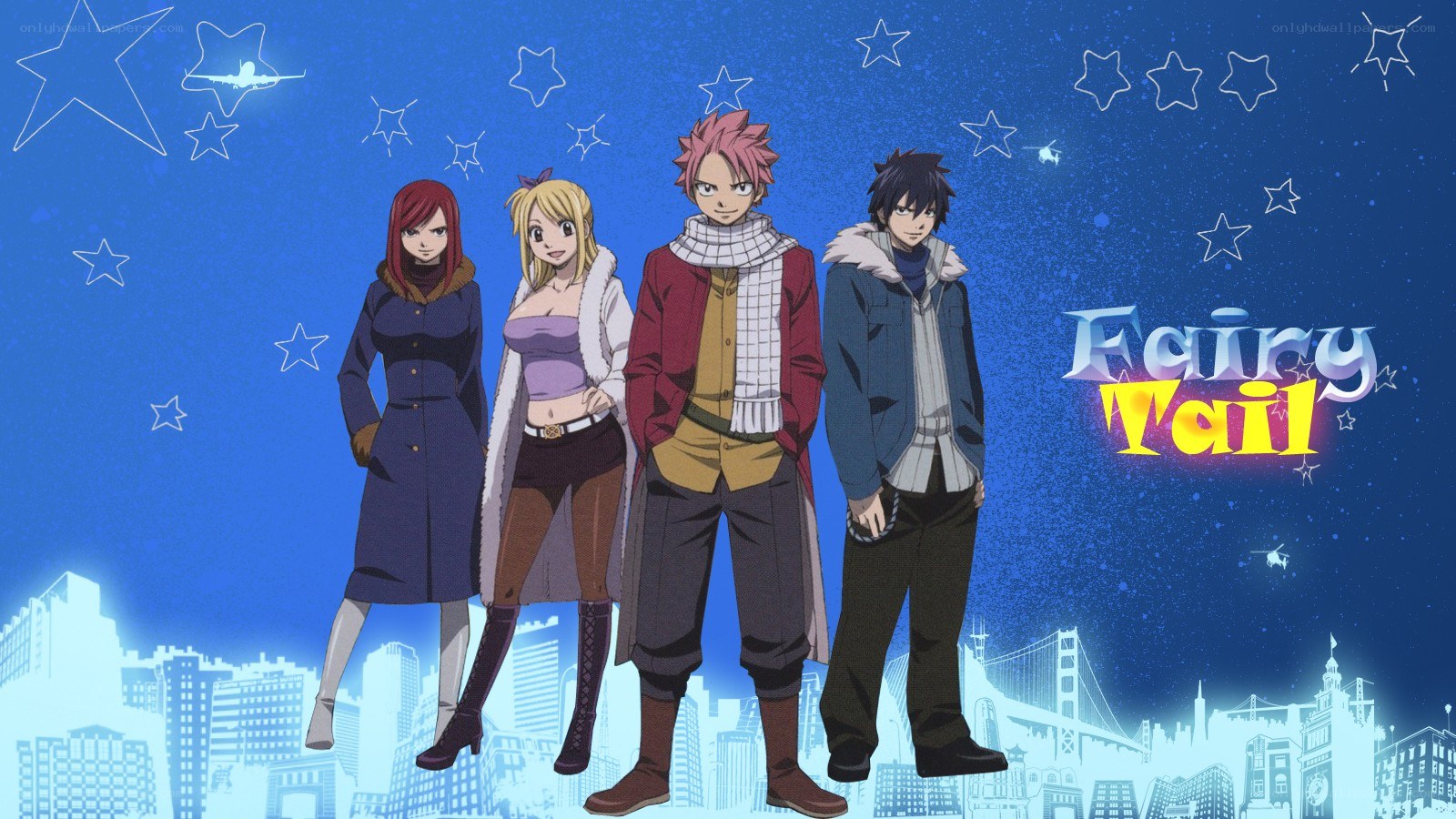 Fairy Tail characters in city