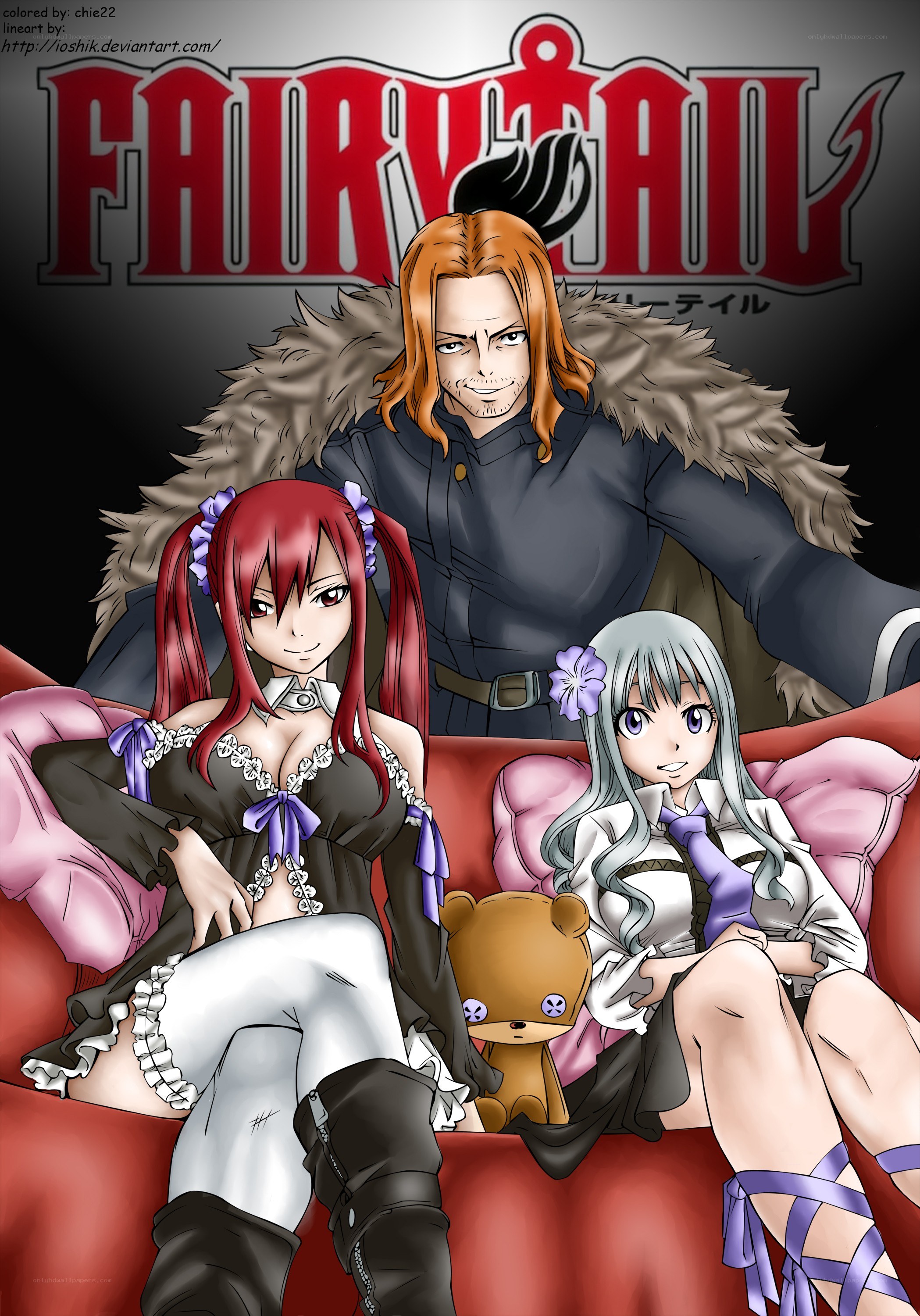 Fairy Tail characters on a couch