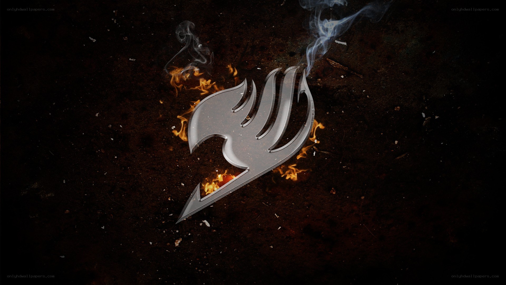 Fairy Tail logo with fire and smoke