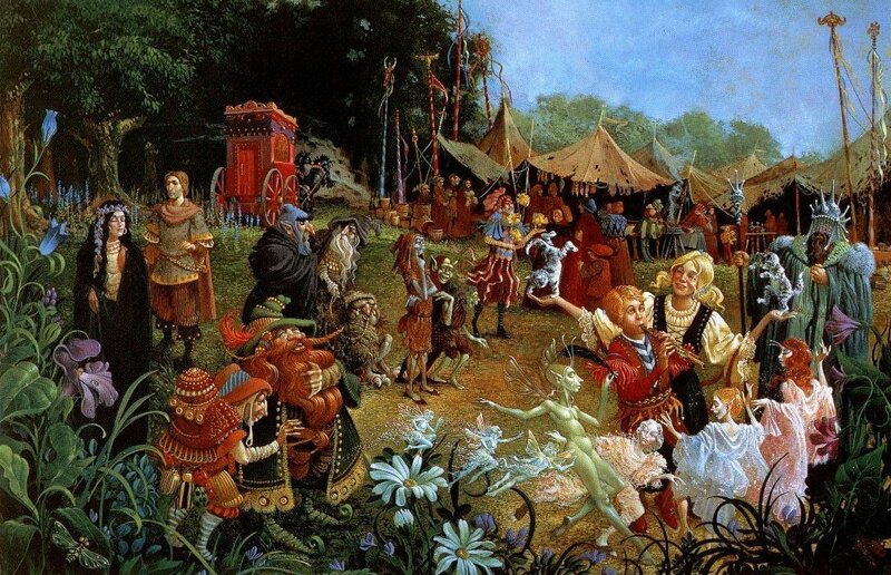 Fairy tale camp scene