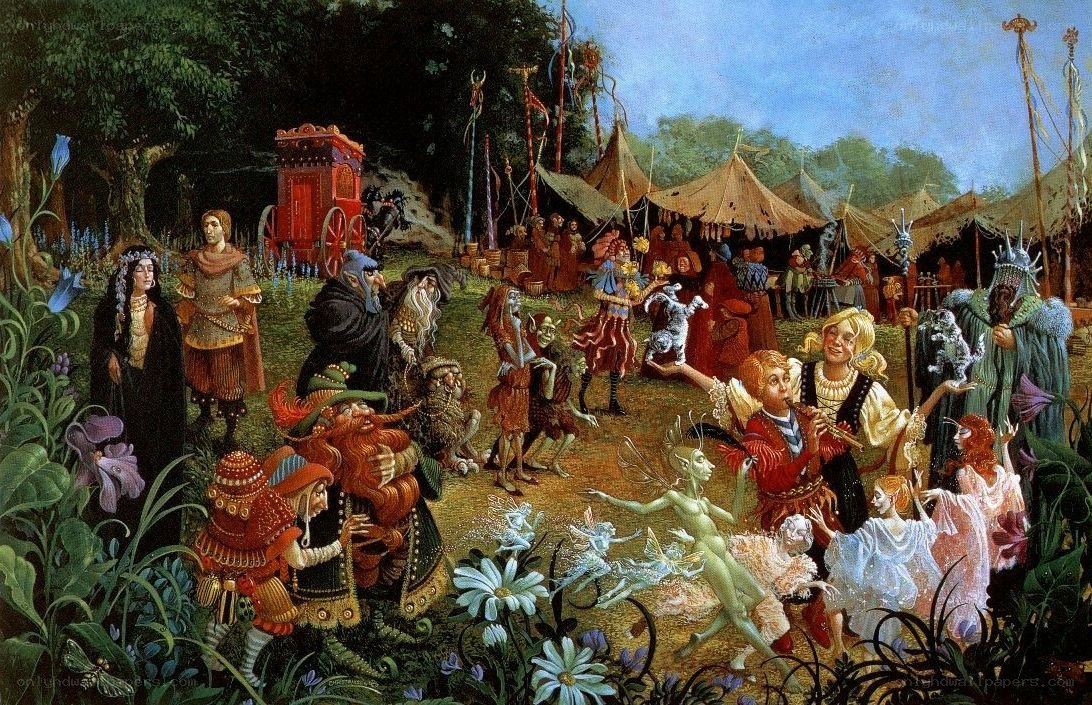 Fairy tale camp scene