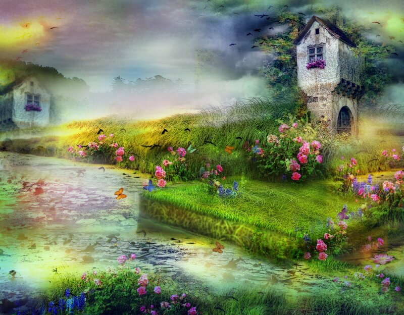 Fairy-tale Cottage by Pond