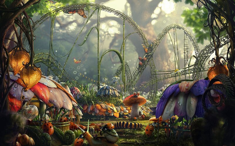 Fairy-tale Forest Scene — Green, Whimsical, Morning