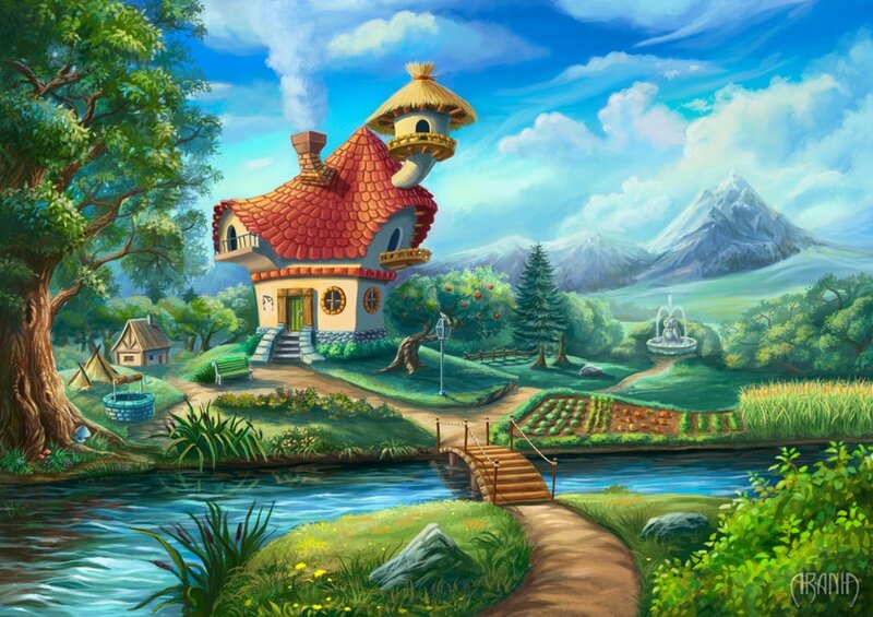 Fairy-tale House by River